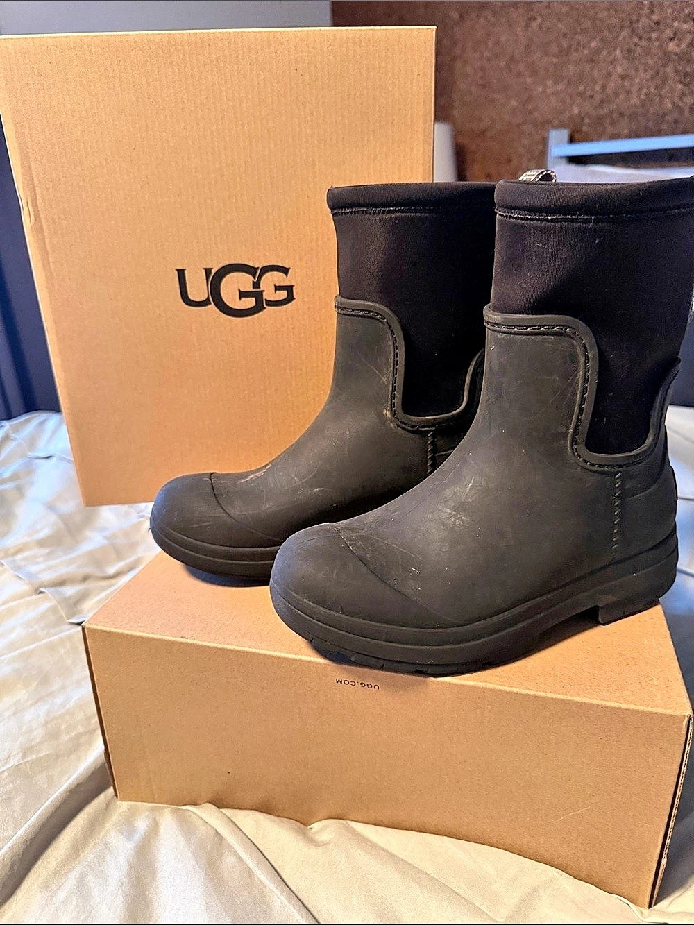UGG Droplet Mid Waterproof Rain Boot Black
